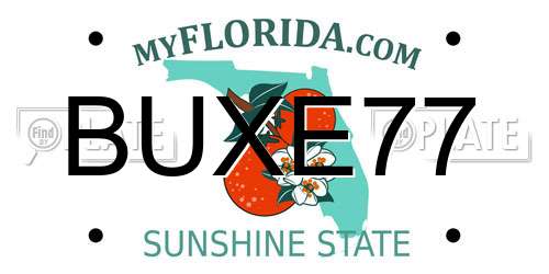 BUXE77 Florida License Plate