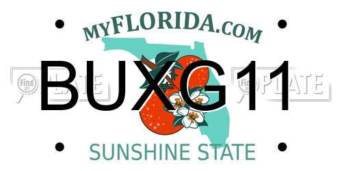 BUXG11 Florida License Plate