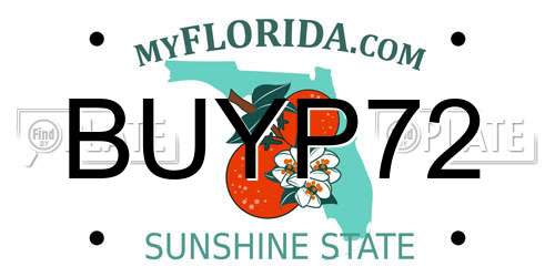 BUYP72 Florida License Plate