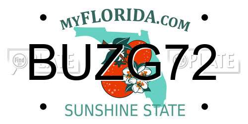 BUZG72 Florida License Plate