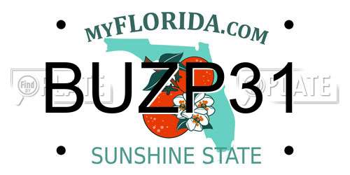 BUZP31 Florida License Plate
