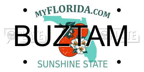 BUZTAM Florida License Plate