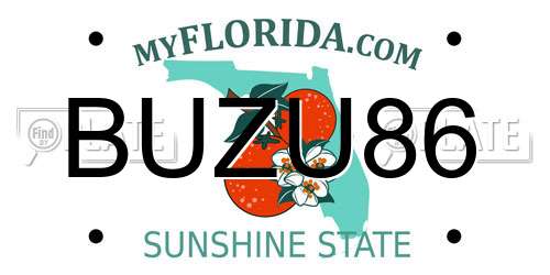 BUZU86 Florida License Plate