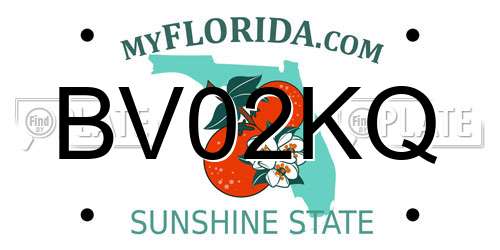BV02KQ Florida License Plate