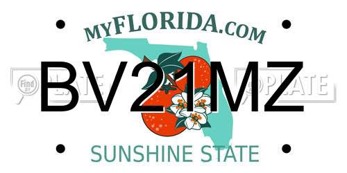 BV21MZ Florida License Plate