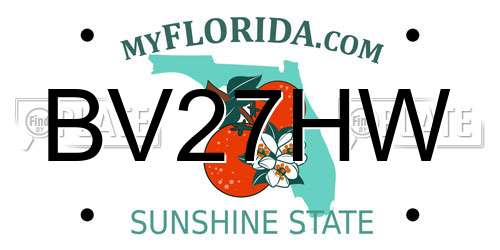 BV27HW Florida License Plate