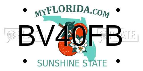 BV40FB Florida License Plate