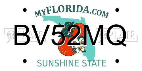 BV52MQ Florida License Plate