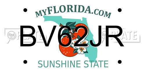 BV62JR Florida License Plate