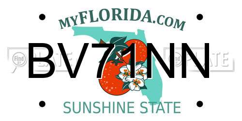 BV71NN Florida License Plate