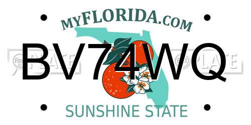 BV74WQ Florida License Plate