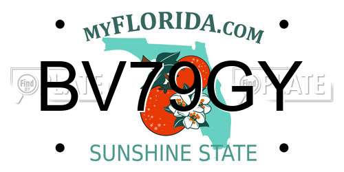 BV79GY Florida License Plate