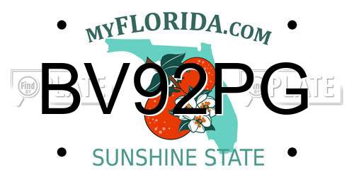 BV92PG Florida License Plate