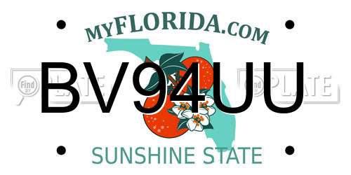 BV94UU Florida License Plate