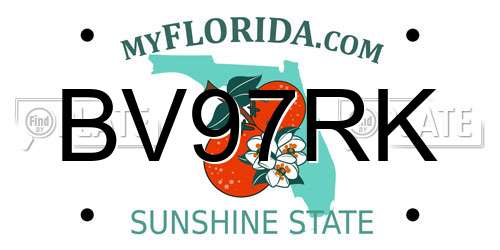 BV97RK Florida License Plate