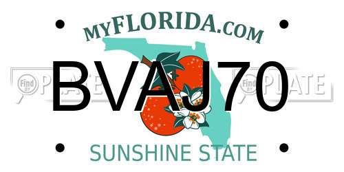 BVAJ70 Florida License Plate
