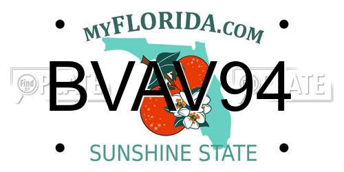 BVAV94 Florida License Plate