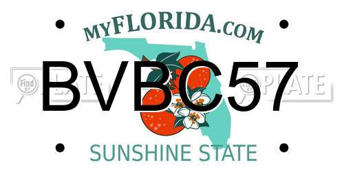 BVBC57 Florida License Plate