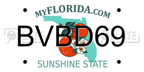 BVBD69 Florida License Plate