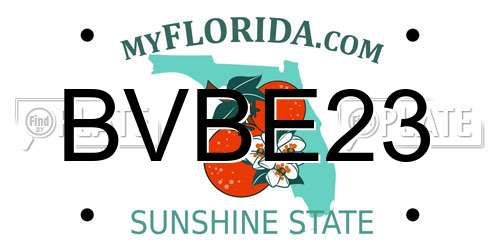 BVBE23 Florida License Plate