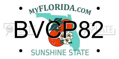 BVCP82 Florida License Plate