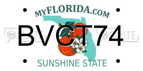 BVCT74 Florida License Plate