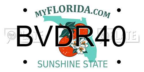 BVDR40 Florida License Plate