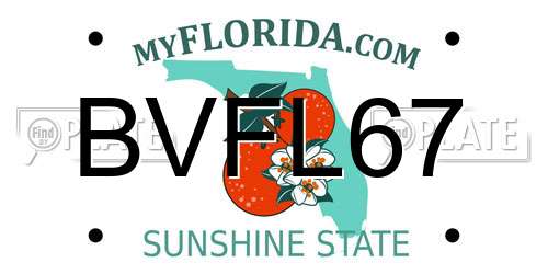 BVFL67 Florida License Plate