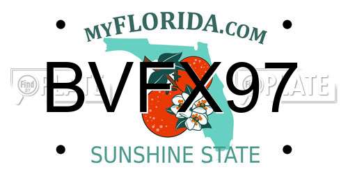 BVFX97 Florida License Plate