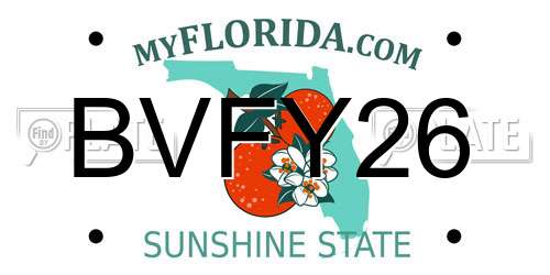 BVFY26 Florida License Plate
