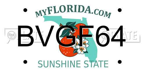 BVGF64 Florida License Plate