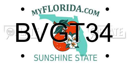 BVGT34 Florida License Plate