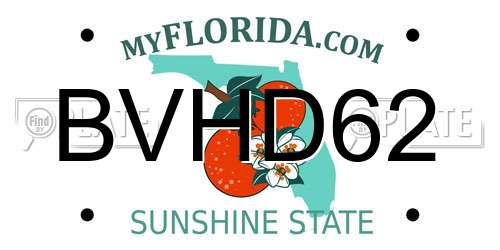 BVHD62 Florida License Plate