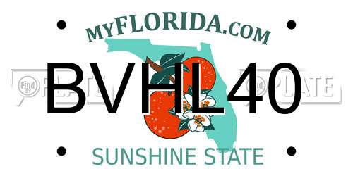 BVHL40 Florida License Plate