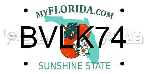BVLK74 Florida License Plate