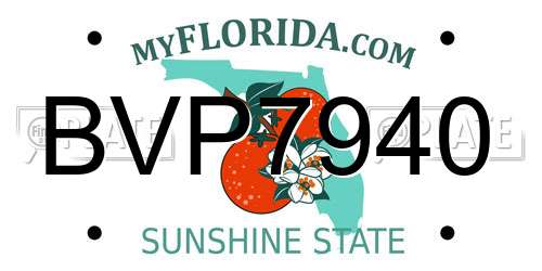 BVP7940 Florida License Plate