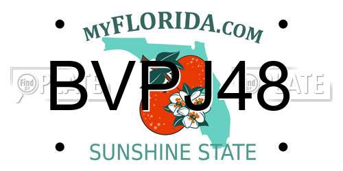 BVPJ48 Florida License Plate