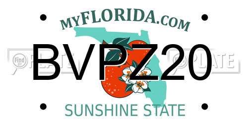 BVPZ20 Florida License Plate