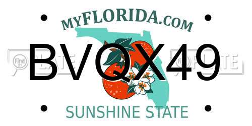 BVQX49 Florida License Plate