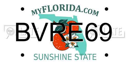 BVRE69 Florida License Plate
