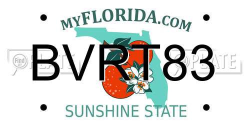 BVRT83 Florida License Plate