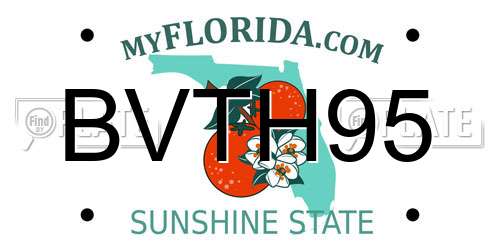 BVTH95 Florida License Plate