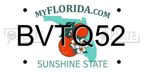 BVTQ52 Florida License Plate