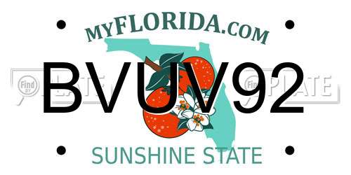 BVUV92 Florida License Plate