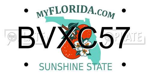 BVXC57 Florida License Plate