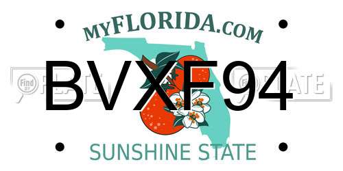 BVXF94 Florida License Plate