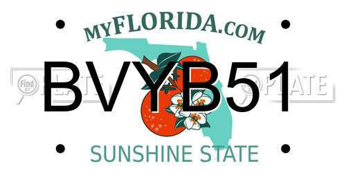 BVYB51 Florida License Plate