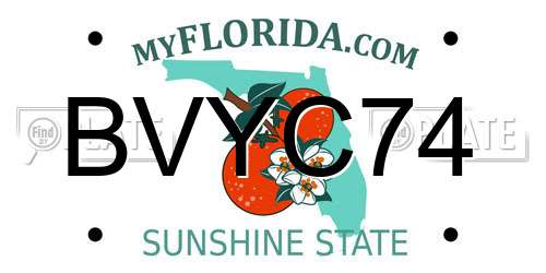 BVYC74 Florida License Plate