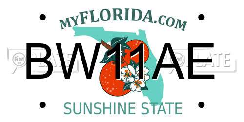 BW11AE Florida License Plate
