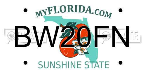 BW20FN Florida License Plate